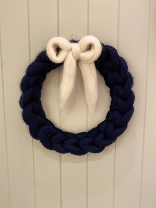 Christmas Merino Wreath - Navy