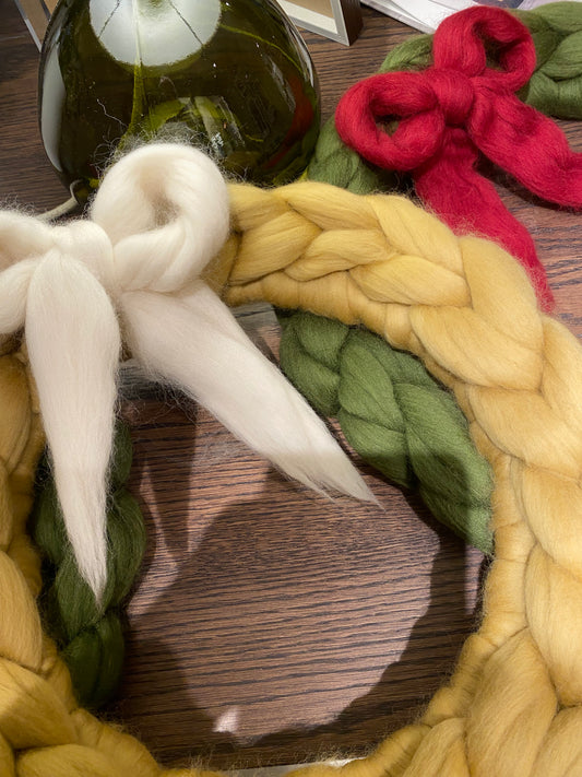 Christmas Merino Wreath - Green