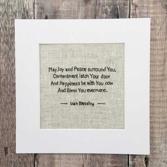 joy and peace irish blessing on irish linen fine art print