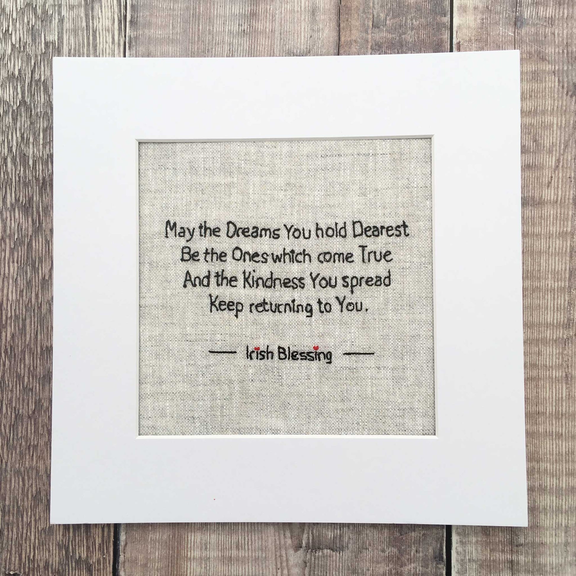 dreams irish blessing on irish linen print